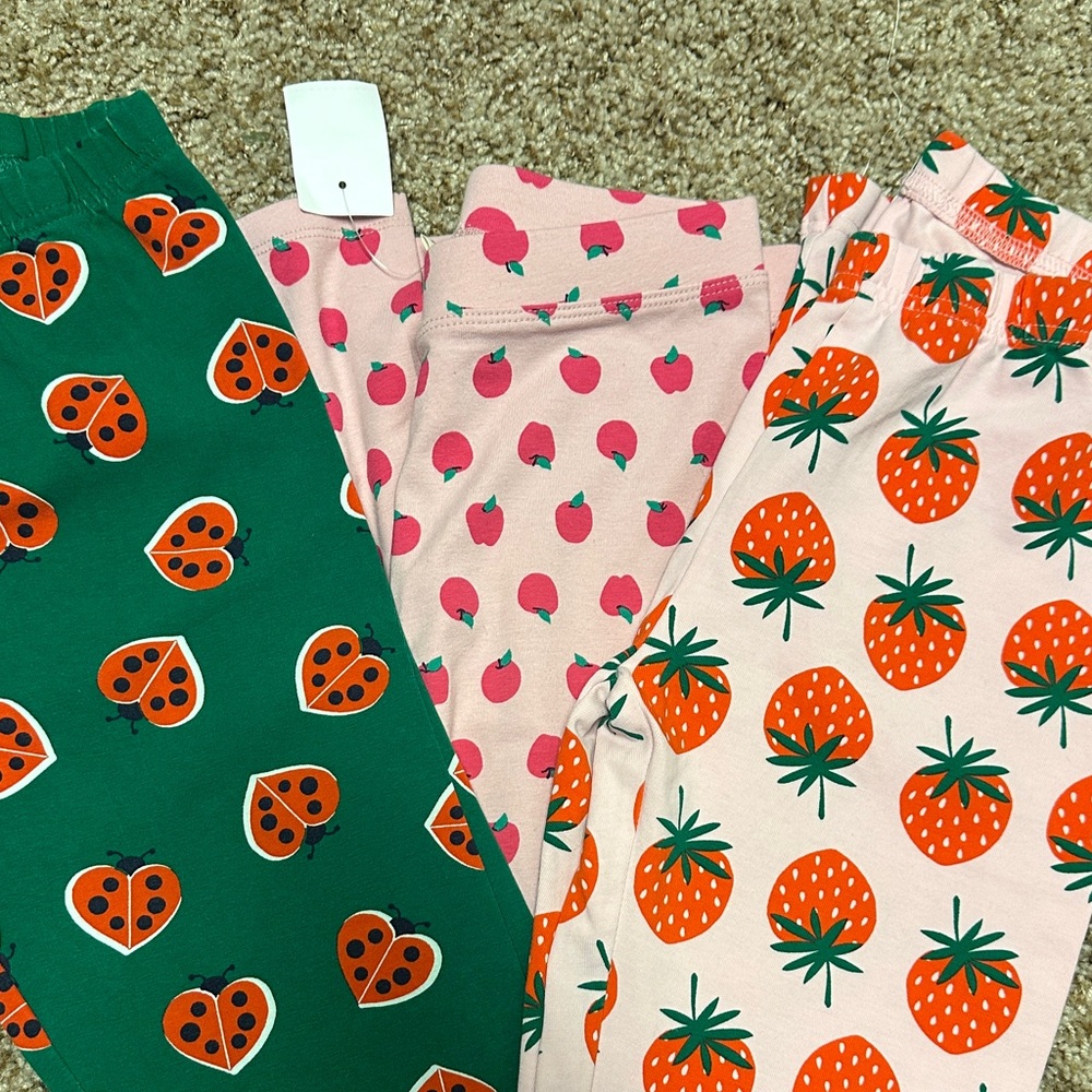Colorful Fruit and Ladybug Print Leggings